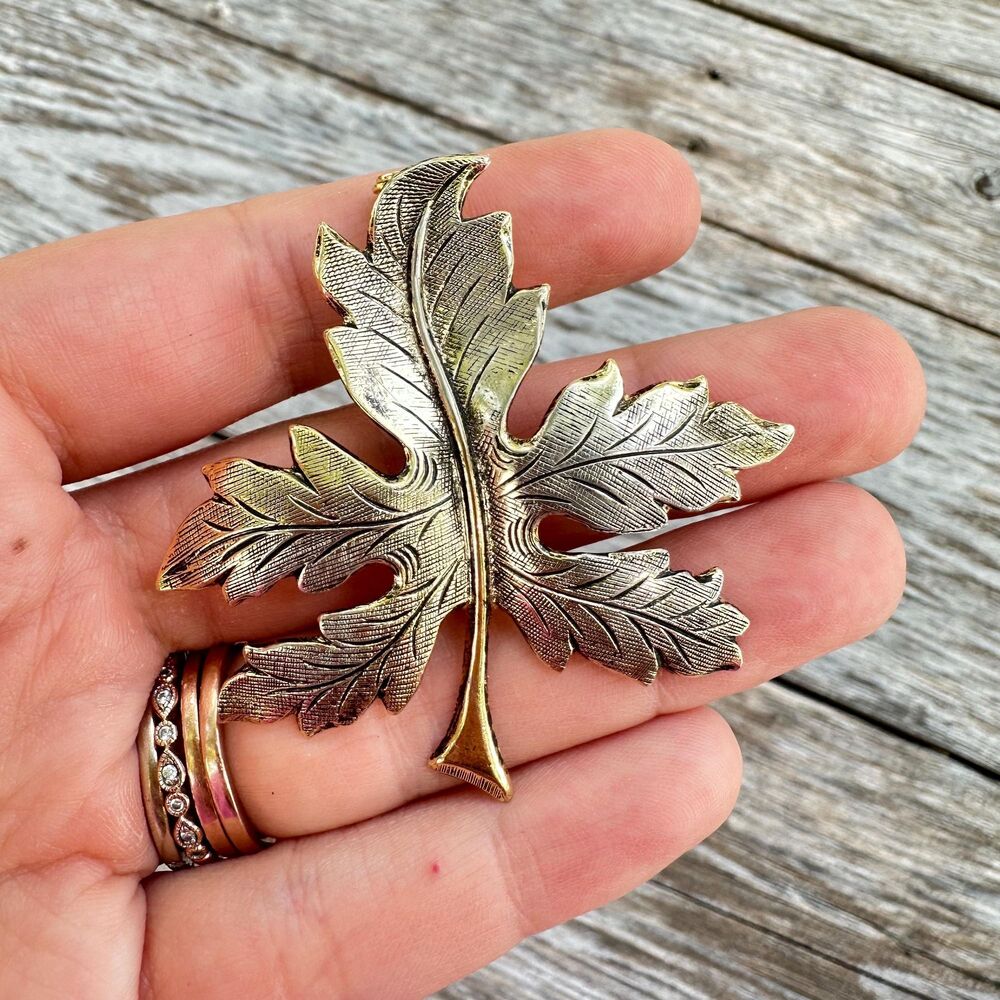 Vintage Jewelry Leaf Brooch Pin Fall Jewelry